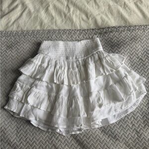 Hollister White Tiered Ruffle Mini Skirt